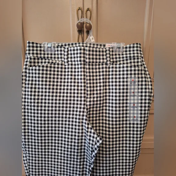 Old Navy Black And White Checkered High Rise Skinny Pants Size 4 - Picture 5 of 12